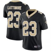Wholesale Cheap Nike Saints #23 Marshon Lattimore Black Team Color Men's Stitched NFL Vapor Untouchable Limited Jersey