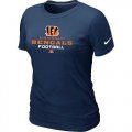 Wholesale Cheap Women's Nike Cincinnati Bengals Critical Victory NFL T-Shirt Dark Blue
