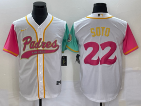 Wholesale Cheap Men\'s San Diego Padres #22 Juan Soto White NEW 2023 City Connect Cool Base Stitched Jersey