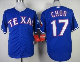 Wholesale Cheap Rangers #17 Shin-Soo Choo Blue Cool Base Stitched MLB Jersey