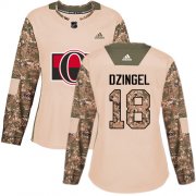 Wholesale Cheap Adidas Senators #18 Ryan Dzingel Camo Authentic 2017 Veterans Day Women's Stitched NHL Jersey