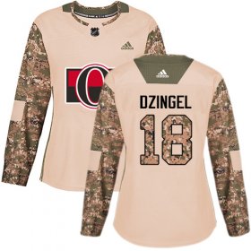 Wholesale Cheap Adidas Senators #18 Ryan Dzingel Camo Authentic 2017 Veterans Day Women\'s Stitched NHL Jersey