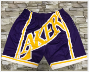 Wholesale Cheap Men's Los Angeles Lakers Purple Big Face Mitchell Ness Hardwood Classics Soul Swingman Throwback Shorts