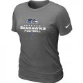 Wholesale Cheap Women's Nike Seattle Seahawks Critical Victory NFL T-Shirt Dark Grey