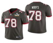 Wholesale Cheap Men's Tampa Bay Buccaneers #78 Tristan Wirfs Grey 2021 Super Bowl LV Limited Stitched NFL Jersey