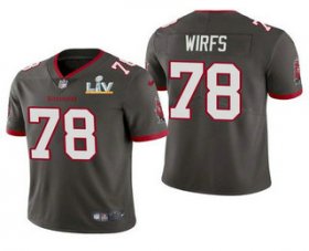 Wholesale Cheap Men\'s Tampa Bay Buccaneers #78 Tristan Wirfs Grey 2021 Super Bowl LV Limited Stitched NFL Jersey