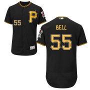 Wholesale Cheap Pittsburgh Pirates #55 Josh Bell Majestic Alternate Flex Base Authentic Collection Jersey Black