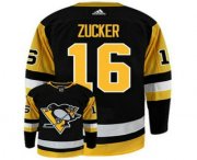 Wholesale Cheap Men's Pittsburgh Penguins #16 Jason Zucker Black Adidas Stitched NHL Jersey