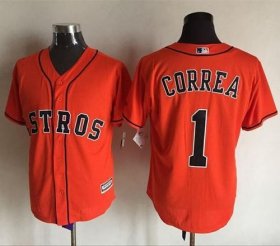 Wholesale Cheap Astros #1 Carlos Correa Orange New Cool Base Stitched MLB Jersey