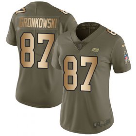 Wholesale Cheap Nike Buccaneers #87 Rob Gronkowski Olive/Gold Women\'s Stitched NFL Limited 2017 Salute To Service Jersey