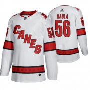 Wholesale Cheap Carolina Hurricanes #56 Erik Haula Men's 2019-20 Away Authentic Player White Stitched NHL Jersey