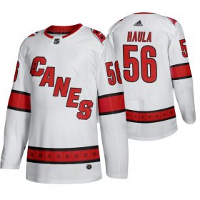 Wholesale Cheap Carolina Hurricanes #56 Erik Haula Men\'s 2019-20 Away Authentic Player White Stitched NHL Jersey