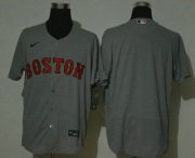 Wholesale Cheap Men's Boston Red Sox Blank Grey Stitched MLB Flex Base Nike Jersey