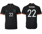 Wholesale Cheap Men 2020-2021 European Cup Germany away aaa version black 22 Adidas Soccer Jersey