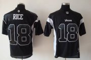 Wholesale Cheap Vikings #18 Sidney Rice Black Shadow Stitched NFL Jersey