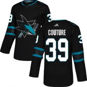 Wholesale Cheap Adidas Sharks #39 Logan Couture Black Alternate Authentic Stitched Youth NHL Jersey