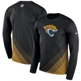 Wholesale Cheap Men\'s Jacksonville Jaguars Nike Black Sideline Legend Prism Performance Long Sleeve T-Shirt