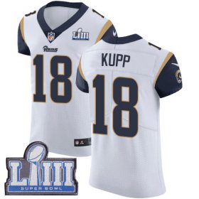 Wholesale Cheap Nike Rams #18 Cooper Kupp White Super Bowl LIII Bound Men\'s Stitched NFL Vapor Untouchable Elite Jersey