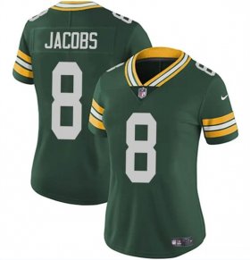 Cheap Women\'s Green Bay Packers #8 Josh Jacobs Green Vapor Untouchable Limited Stitched Jersey(Run Small)