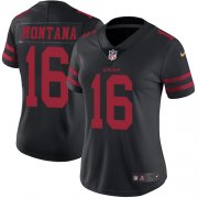 Wholesale Cheap Nike 49ers #16 Joe Montana Black Alternate Women's Stitched NFL Vapor Untouchable Limited Jersey