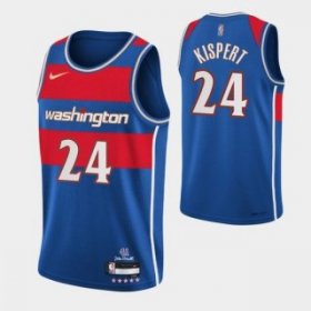 Wholesale Cheap Men\'s Washington Wizards #24 Corey Kispert Blue 75th Anniversary 2021-2022 City Edition Swingman Stitched Jersey