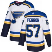 Wholesale Cheap Adidas Blues #57 David Perron White Road Authentic Stitched Youth NHL Jersey