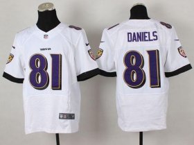 Wholesale Cheap Nike Ravens #81 Owen Daniels White Men\'s Stitched NFL New Elite Jersey