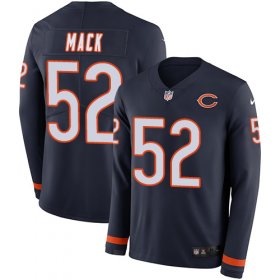 Wholesale Cheap Nike Bears #52 Khalil Mack Navy Blue Team Color Youth Stitched NFL Limited Therma Long Sleeve Jersey