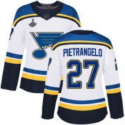 Wholesale Cheap Adidas Blues #27 Alex Pietrangelo White Road Authentic Stanley Cup Champions Women's Stitched NHL Jersey