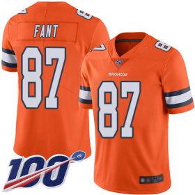 Wholesale Cheap Nike Broncos #87 Noah Fant Orange Men\'s Stitched NFL Limited Rush 100th Season Jersey