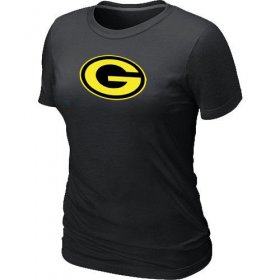 Wholesale Cheap Women\'s Green Bay Packers Neon Logo Charcoal T-Shirt Black