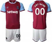 Wholesale Cheap Men 2020-2021 club West Ham United home customized red Soccer Jerseys
