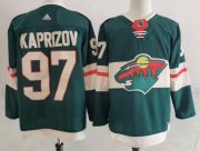 Wholesale Cheap Men's Minnesota Wild #97 Kirill Kaprizov Green Stitched Jersey