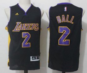 Wholesale Cheap Men\'s 2017 Draft Los Angeles Lakers #2 Lonzo Ball Black Stitched NBA adidas Revolution 30 Swingman Jersey