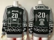 Wholesale Cheap Nike Eagles #20 Brian Dawkins Green/Grey Men's Ugly Sweater