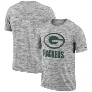 Wholesale Cheap Men's Green Bay Packers Nike Heathered Black Sideline Legend Velocity Travel Performance T-Shirt