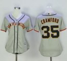 Wholesale Cheap Giants #35 Brandon Crawford Grey Women's Road Stitched MLB Jersey