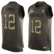 Wholesale Cheap Nike Broncos #12 Paxton Lynch Green Men's Stitched NFL Limited Salute To Service Tank Top Jersey