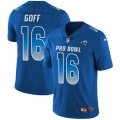 Wholesale Cheap Nike Rams #16 Jared Goff Royal Men's Stitched NFL Limited NFC 2019 Pro Bowl Jersey