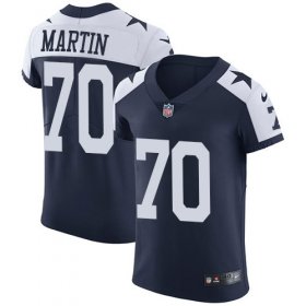 Wholesale Cheap Nike Cowboys #70 Zack Martin Navy Blue Thanksgiving Men\'s Stitched NFL Vapor Untouchable Throwback Elite Jersey