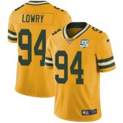 Wholesale Cheap Nike Packers #94 Dean Lowry Yellow Men's 100th Season Stitched NFL Limited Rush Jersey