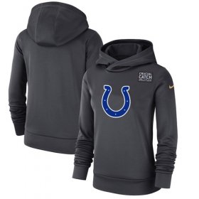 Wholesale Cheap Women\'s Indianapolis Colts Nike Anthracite Crucial Catch Performance Pullover Hoodie