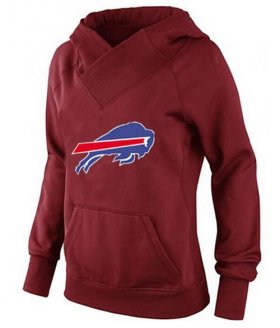 Wholesale Cheap Women\'s Buffalo Bills Logo Pullover Hoodie Red