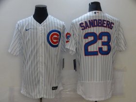 Wholesale Cheap Men New York Mets 23 Sandberg White stripe Elite 2021 Nike MLB Jersey