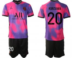 Wholesale Cheap Men 2020-2021 Club Paris Saint-Germain away purple 20 Soccer Jersey