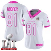 Wholesale Cheap Nike Falcons #81 Austin Hooper White/Pink Super Bowl LI 51 Women's Stitched NFL Limited Rush Fashion Jersey