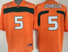 Wholesale Cheap Men\'s Miami Hurricanes #5 Andre Johnson Orange NCAA Football Nike Jersey