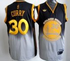 Wholesale Cheap Golden State Warriors #30 Stephen Curry Black/Gray Fadeaway Fashion Jersey
