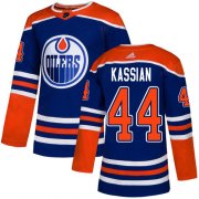 Wholesale Cheap Adidas Oilers #44 Zack Kassian Royal Blue Alternate Authentic Stitched NHL Jersey