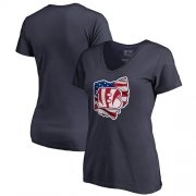 Wholesale Cheap Women's Cincinnati Bengals NFL Pro Line by Fanatics Branded Navy Banner State V-Neck T-Shirt